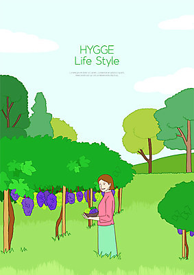 PSD 나무 라이프스타일 여자 행복 여유 일러스트 포도 한명 서기 사람 초원 상반신 성인 바구니 수확 과수원 힐링 포도나무 성인여자한명만 휘게라이프 소확행 국내일러스트 식물 1 감정 농업 과일 모션 생활 과일나무 신조어 여자한명만 성인여자만 파일형식