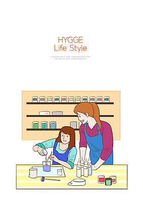 PSD 라이프스타일 여자 행복 여유 일러스트 사람 상반신 성인 취미 두명 앞치마 즐거움 힐링 만들기 조합 성인여자만 소이캔들 휘게라이프 소확행 국내일러스트 감정 초 모션 생활 신조어 여자만 성인만 파일형식