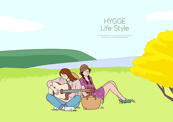 전신 PSD 라이프스타일 커플 여자 남자 행복 여유 연주 일러스트 휴식 미소 사람 앉기 풍경 초원 성인 두명 감상 기타 힐링 성인만 휘게라이프 소확행 국내일러스트 감정 음악 컨셉 관계 모션 현악기 표정 생활 신조어 파일형식