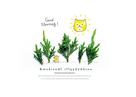 PSD 편집이미지 한마리 감정 아침 나뭇잎 수채화 따뜻함 사람없음 빛 귀여움 고양이 인사 풀잎 감성 반려 향나무 이미지편집 주간 나무 1 컨셉 잎 포유류 반려동물 예절 풀_식물 파일형식