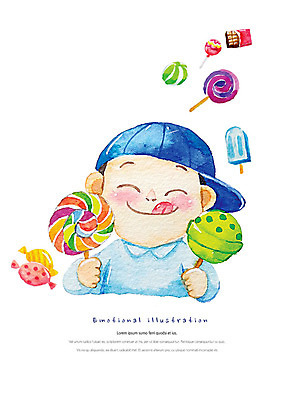 PSD 남자 행복 어린이 일러스트 디저트 수채화 따뜻함 사탕 한명 미소 들기 사람 상반신 귀여움 초콜릿 군것질 감성 소년한명만 국내일러스트 1 감정 음식 컨셉 모션 표정 남자한명만 소년만 파일형식