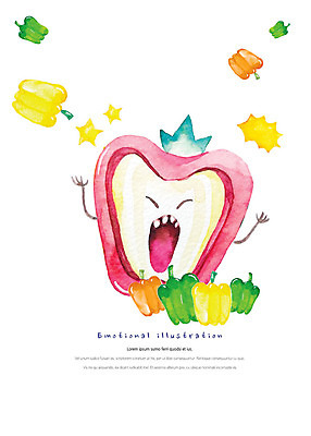 PSD 채소 일러스트 피망 수채화 파프리카 따뜻함 사람없음 여러개 외침 분노 감성 국내일러스트 감정 다수 컨셉 소리 파일형식