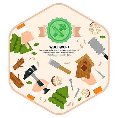 나무 라이프스타일 손 일러스트 나뭇잎 주택 취미 라이프 생활 신체부위 양손 공구 못 둥지 망치 목수 목공예 톱 톱밥 핸드메이드 국내일러스트 AI파일 식물 직업 잎 사람 건물 도구 가루 공예 파일형식 벡터