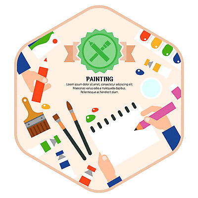 라이프스타일 손 일러스트 페인팅 색연필 취미 라이프 생활 신체부위 연필 물감 양손 붓 그리기 팔레트 스케치북 그림 페인트붓 핸드메이드 국내일러스트 AI파일 모션 학용품 사람 필기구 미술도구 파일형식 벡터