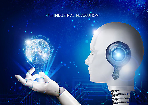 PSD 편집이미지 지구 정보기술 사람없음 파란색 빛 정보 네트워크 회로판 로봇 혁명 기술혁신 사물인터넷 4차산업 빅데이터 AI_인공지능 이미지편집 산업 컬러 컨셉 기술 파일형식