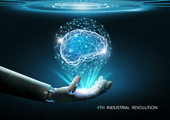 PSD 편집이미지 정보기술 사람없음 파란색 빛 정보 네트워크 로봇 두뇌 혁명 기술혁신 로봇팔 사물인터넷 4차산업 AI_인공지능 이미지편집 산업 컬러 컨셉 기술 뇌 파일형식