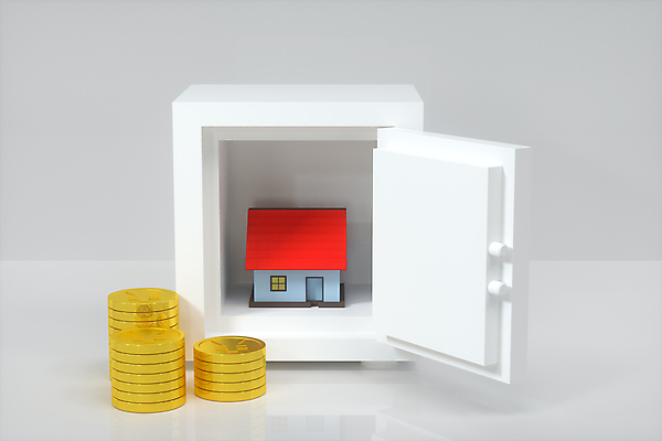 포토 JPG 해외이미지 부동산 주택 안전 사람없음 3D 회색 저축 오픈 보호 디지털합성 보안 금고 동전탑 해외포토 컬러 컨셉 건물 금융 쌓기 동전 재산 파일형식 이미지허브