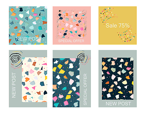 EPS 해외이미지 백그라운드 패턴 일러스트 사람없음 컬러풀 대리석 화강암 테라조 해외일러스트 컬러 무늬 재료 암석 파일형식 벡터 이미지허브