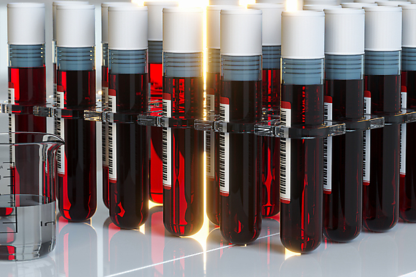 JPG 해외이미지 의학 의료기기 사람없음 3D 혈액 시험관 비커 바코드 혈액검사 해외포토 포토 실험기구 디지털합성 검사_조사 파일형식 이미지허브