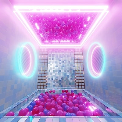 포토 해외이미지 분홍색 백그라운드 미래 사람없음 빛 3D 디지털 공간 화려 사이버 디지털합성 네온 펑크 지오메트릭 사이버펑크 해외포토 컬러 컨셉 파일형식 SF 이미지허브