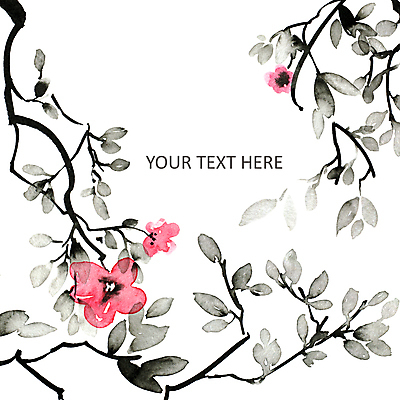 JPG 해외이미지 식물 꽃 일러스트 붓터치 수채화 동양인 사람없음 그림 번짐 해외일러스트 인종 파일형식 효과 이미지허브