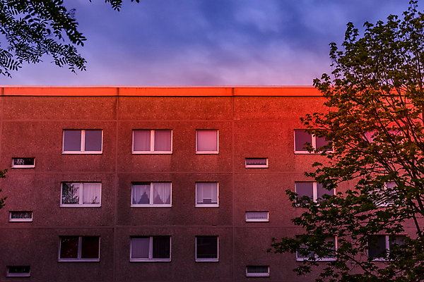 포토 JPG 해외이미지 나무 외관 건축양식 창문 하늘 날씨 아파트 따뜻함 사람없음 건물 빛 황혼 일몰 블록 커튼 황금 빛망울 개발 해외포토 식물 건축물 건축 주택 노을 파일형식 이미지허브