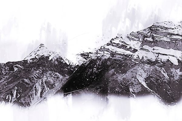 포토 JPG 해외이미지 백그라운드 일러스트 산 풍경 사람없음 검은색 회색 흰색 붓 그림 절정 해외일러스트 컬러 파일형식 이미지허브