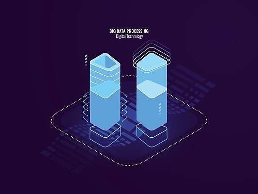 EPS 해외이미지 일러스트 비즈니스 정보기술 사람없음 파란색 디지털 네트워크 서버 빅데이터 해외일러스트 컬러 기술 파일형식 벡터 4차산업 이미지허브