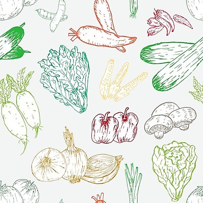 EPS 해외이미지 디자인 백그라운드 채소 일러스트 고추 양파 오이 사람없음 버섯 당근 패턴백그라운드 무 콩깍지 대파 해외일러스트 패턴 콩 뿌리채소 파 파일형식 벡터 이미지허브
