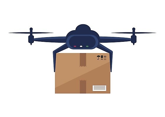 EPS 해외이미지 일러스트 사람없음 쇼핑 상자 배송 서비스 택배 택배상자 드론 무인택배 해외일러스트 운송업 무인기계 파일형식 벡터 이미지허브