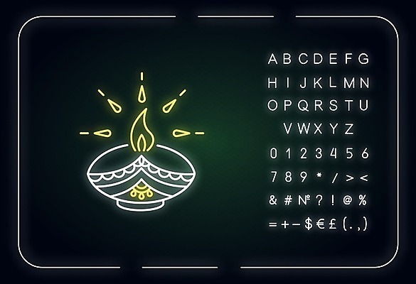 EPS 해외이미지 일러스트 사람없음 네온 인도문화 해외일러스트 동양문화 외국문화 인도_나라 파일형식 벡터 이미지허브