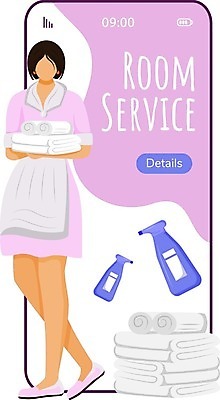 EPS 해외이미지 분홍색 일러스트 호텔 모바일 한명 들기 성인 스마트폰 수건 플랫 청소 분무기 청소부 룸서비스 엘리먼트 성인여자한명만 해외일러스트 직업 1 컬러 모션 숙소 사람 핸드폰 스마트기기 위생용품 서비스 여자한명만 성인여자만 파일형식 벡터 이미지허브