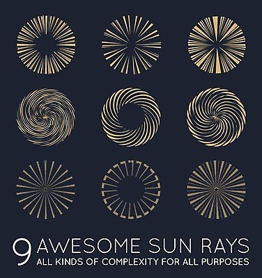 EPS 해외이미지 일러스트 사람없음 세트 금색 엘리먼트 썬버스트 해외일러스트 디자인 컬러 파일형식 벡터 이미지허브