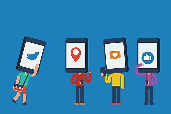 EPS 해외이미지 라이프스타일 컨셉 인터넷 일러스트 모바일 사람없음 스마트폰 네트워크 소셜 소셜미디어 해외일러스트 생활 핸드폰 스마트기기 파일형식 벡터 이미지허브