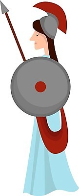 EPS 해외이미지 전신 여자 창 일러스트 한명 서기 성인 방패 그리스로마신화 그리스신 아테나 성인여자한명만 해외일러스트 1 무기 모션 사람 신_종교 신화 여자한명만 성인여자만 파일형식 벡터 이미지허브