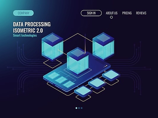EPS 해외이미지 일러스트 비즈니스 정보기술 사람없음 파란색 디지털 네트워크 클라우드서비스 서버 해외일러스트 컬러 기술 서비스 파일형식 벡터 이미지허브