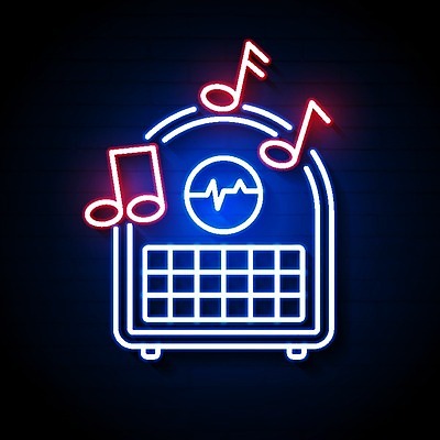 EPS 해외이미지 일러스트 사람없음 마이크 클럽 라디오 네온 노래방 해외일러스트 음향기기 전자제품 파일형식 벡터 이미지허브