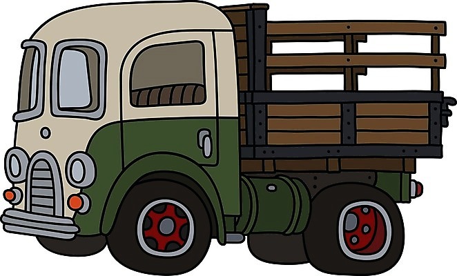 EPS 해외이미지 일러스트 자동차 사람없음 빈티지 클래식 복고 화물트럭 클래식카 해외일러스트 육상교통 컨셉 승용차 트럭 파일형식 벡터 이미지허브