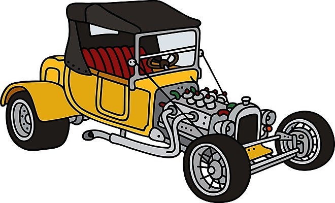 EPS 해외이미지 일러스트 자동차 지붕 사람없음 노란색 검은색 빈티지 클래식 오픈카 복고 클래식카 해외일러스트 육상교통 컬러 컨셉 승용차 파일형식 벡터 이미지허브