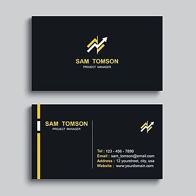 EPS 해외이미지 디자인 화살표 일러스트 명함 사람없음 세트 노란색 검은색 심플 테마 스타일 미니멀리스트 해외일러스트 컬러 파일형식 벡터 이미지허브