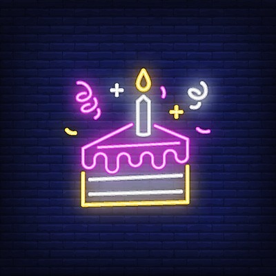 EPS 해외이미지 일러스트 디저트 사람없음 케이크 생일 네온 생일초 해외일러스트 기념일 음식 초 파일형식 벡터 이벤트 이미지허브