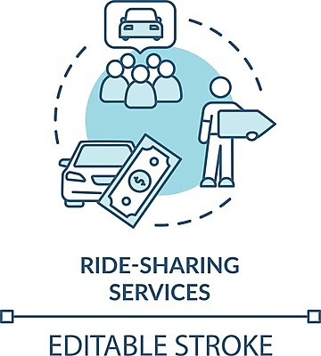 EPS 해외이미지 돈 자동차 모바일 사람없음 운전 서비스 승객 공유 카풀 해외일러스트 육상교통 모션 재산 파일형식 벡터 공유경제 이미지허브