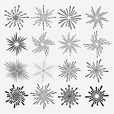 EPS 해외이미지 디자인 선 백그라운드 일러스트 추상 미술 사람없음 빛 세트 방사형 스타일 효과 썬버스트 해외일러스트 무늬 문화예술 파일형식 벡터 이미지허브