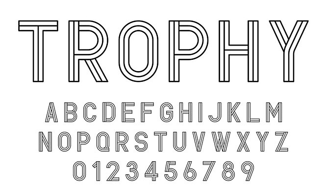 EPS 해외이미지 디자인 알파벳 영어 일러스트 대문자 타이포그라피 사람없음 세트 숫자 플랫 트로피 심플 조합형타이포 미니멀 해외일러스트 문자 상_우승 파일형식 벡터 이미지허브