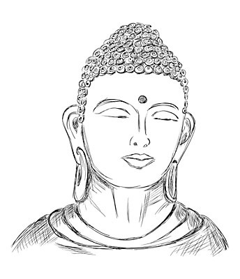 EPS 해외이미지 종교 문화 얼굴 선 불교 일러스트 사람 동양인 머리 낙서 스케치 심볼 명상 그림 귀족 해외일러스트 미술 인종 신체부위 파일형식 벡터 이미지허브