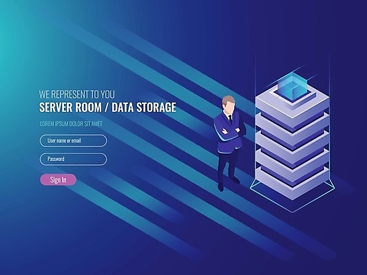 EPS 해외이미지 전신 남자 일러스트 비즈니스 정보기술 한명 서기 정장 성인 파란색 팔짱 디지털 비즈니스맨 네트워크 서버 성인남자한명만 해외일러스트 1 옷 컬러 모션 기술 사람 직장인 남자한명만 성인남자만 파일형식 벡터 이미지허브