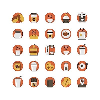 EPS 해외이미지 커피 빵 포크 일러스트 사람없음 쿠키 숟가락 주황색 카페 머그컵 원두 조각케이크 커피잔 커피포트 커피메이커 식빵 위치 테이크아웃 테이크아웃컵 원두봉투 해외일러스트 식기 음료 음식 컬러 주전자 디저트 봉투 잔 수저 컵 케이크 상점 커피용품 파일형식 벡터 이미지허브