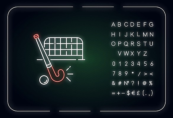 EPS 해외이미지 일러스트 사람없음 네온 하키채 필드하키 해외일러스트 하키 하키용품 파일형식 벡터 이미지허브