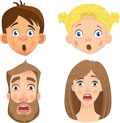 EPS 해외이미지 여자 남자 감정 어린이 인물캐릭터 일러스트 표정 소년 여러명 상반신 성인 세트 머리 놀람 해외일러스트 일러캐릭터 캐릭터 다수 사람 신체부위 파일형식 벡터 이미지허브