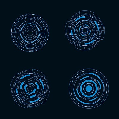 EPS 해외이미지 일러스트 사람없음 디지털 사이버 UI 인터페이스 SF 해외일러스트 파일형식 벡터 이미지허브