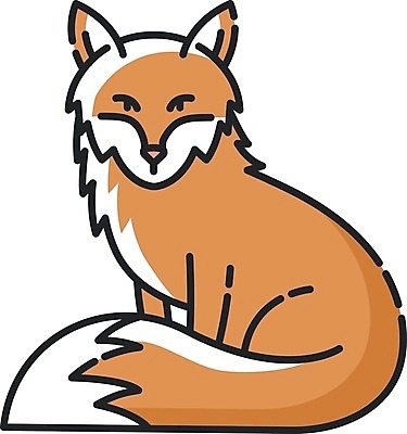 EPS 해외이미지 일러스트 사람없음 귀여움 주황색 플랫 여우 해외일러스트 컬러 컨셉 포유류 파일형식 벡터 이미지허브