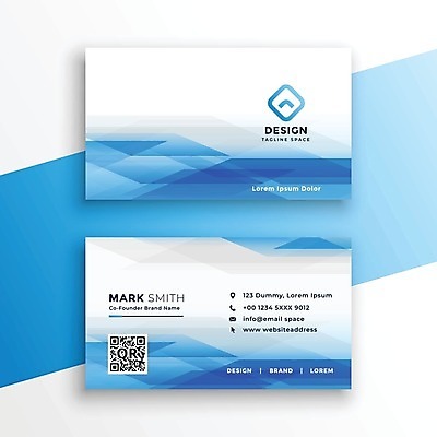 EPS 해외이미지 템플릿 비즈니스 명함 명함템플릿 사람없음 파란색 세트 흰색 QR코드 브랜딩 컬러 파일형식 벡터 이미지허브