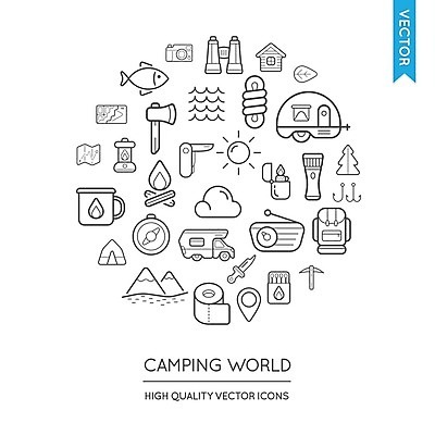 EPS 해외이미지 공원 선 백그라운드 일러스트 배낭 낚시 산 텐트 사람없음 세트 글로벌 지구본 캠핑 덮개 원형 연결 나침반 모닥불 해외일러스트 도형 공공시설 가방 불 레저 캠핑도구 뚜껑 파일형식 벡터 자연요소 잡화 도구 시설 이미지허브