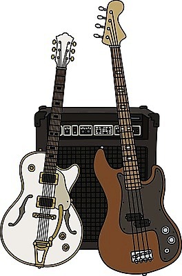 EPS 해외이미지 줄 음악 일러스트 갈색 검은색 소리 흰색 기구 기타 황금 클래식 만화 재즈 베이스 블루스 옛날 해외일러스트 컬러 컨셉 현악기 문화예술 파일형식 벡터 이미지허브