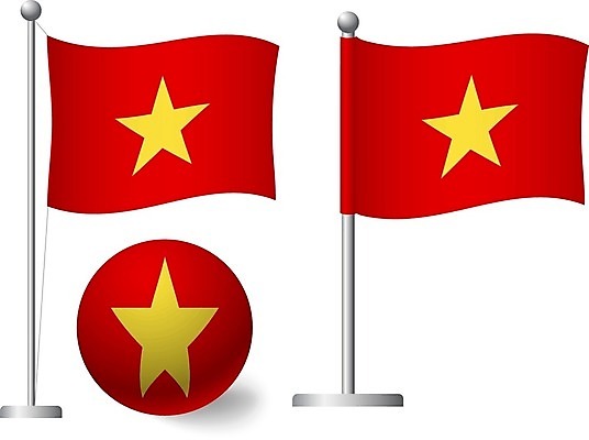 EPS 해외이미지 모양 물결 일러스트 공 그래픽 세트 깃발 심볼 사인 베트남 깃대 봉 고립 전국 해외일러스트 동남아시아 파일형식 벡터 이미지허브