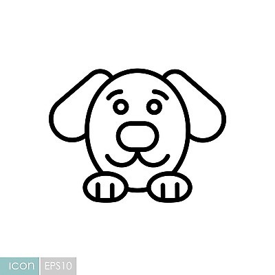 EPS 해외이미지 동물 얼굴 일러스트 사람없음 개 강아지 라인아트 해외일러스트 선 포유류 신체부위 반려동물 파일형식 벡터 이미지허브
