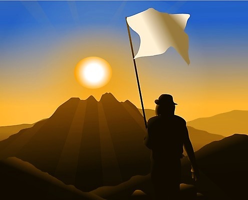 EPS 해외이미지 행복 일러스트 성공 산 피곤 힘 기쁨 깃발 끝 정상 속도 비전 노력 산악가 승자 용량 해외일러스트 감정 컨셉 파일형식 벡터 이미지허브