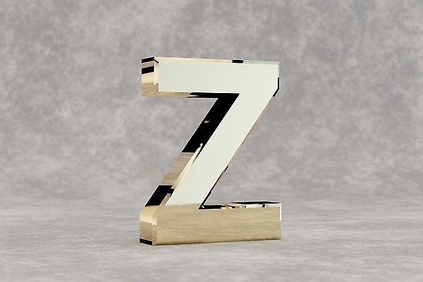 포토 JPG 해외이미지 캐릭터 알파벳 백그라운드 일러스트 사람없음 빛 반짝임 반사 3D 금속 황금 편지 만들기 광택 Z 타입 고립 콘크리트 해외포토 영어 모션 재질 디지털합성 파일형식 이미지허브