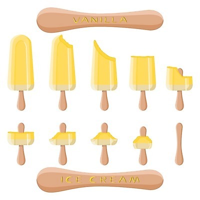 EPS 해외이미지 일러스트 아이스크림 디저트 사람없음 세트 노란색 막대기 해외일러스트 음식 컬러 파일형식 벡터 이미지허브