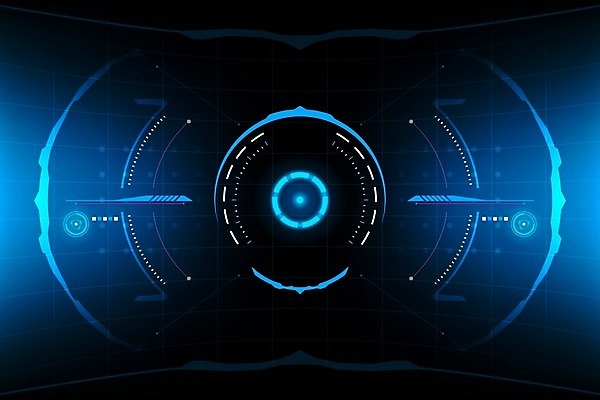 EPS 해외이미지 일러스트 그래프 사람없음 그래픽 파란색 빛 디지털 UI 계기판 인터페이스 가상 해외일러스트 컬러 파일형식 벡터 이미지허브